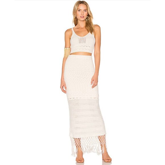 House of Harlow Piece Set Crop Quinn Top Sandra Skirt Crochet